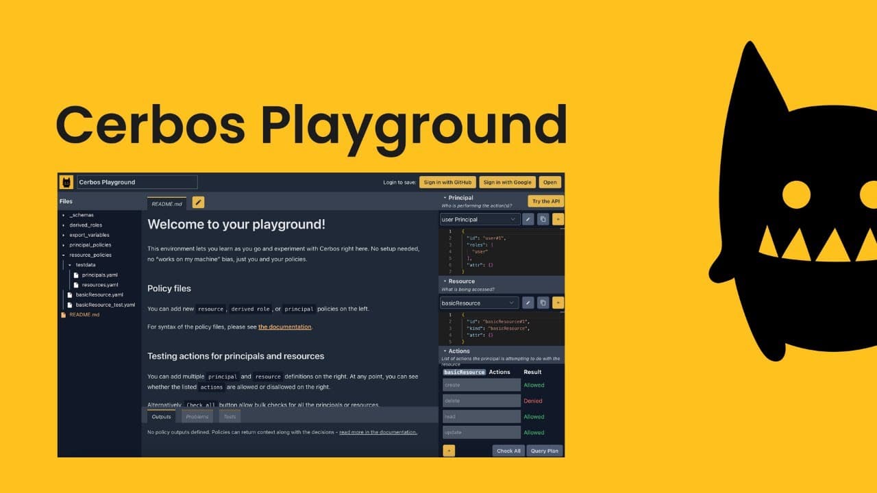 How to use the Cerbos Public Playground