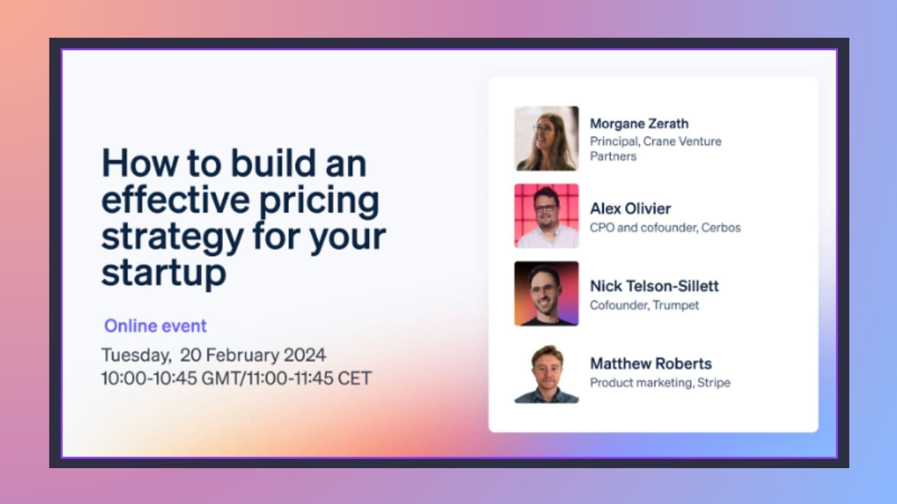 Fireside chat: Exploring pricing strategies for early-stage startups